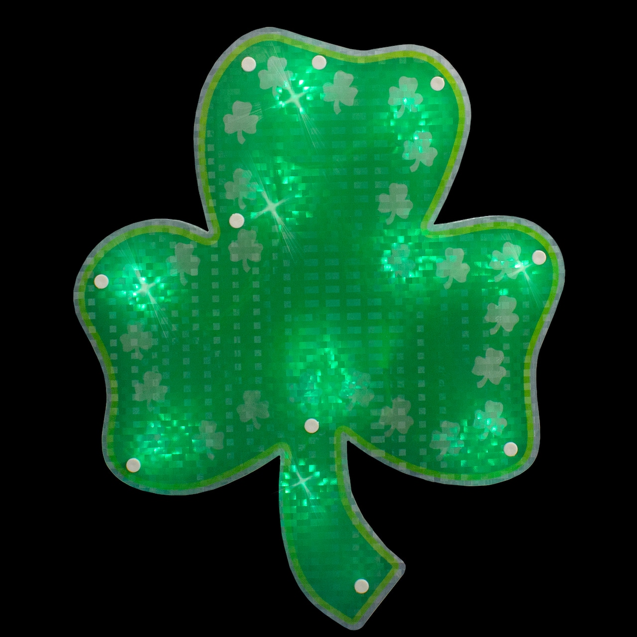 14" St. Patrick's Day Green Shamrock LED Lighted Window Silhouette